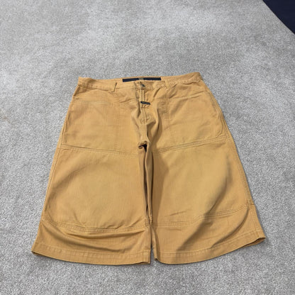 Vintage Girbaud baggy Y2K shorts loose yellow Skater / surf style long leg shorts