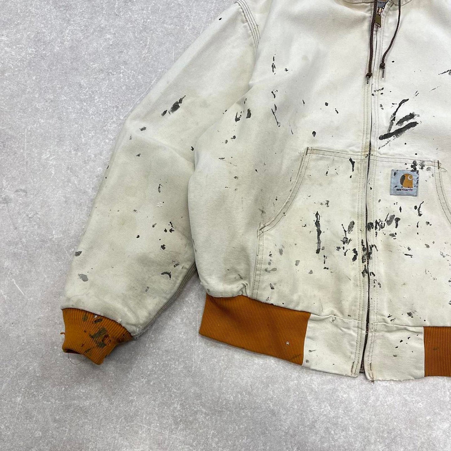 Vintage hooded Carhartt active jacket Small canvas thermal mesh lining American