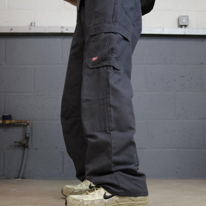 Red Kap baggy double knee cargo pants y2k grey loose wide leg skater work pants
