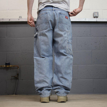 Dickies carpenter jeans loose straight blue Loose denim cargo skater style work pants