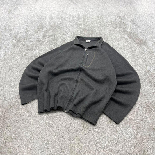 00s Columbia technical fleece XL men's grey full zip up y2k style autumn adjustable waist