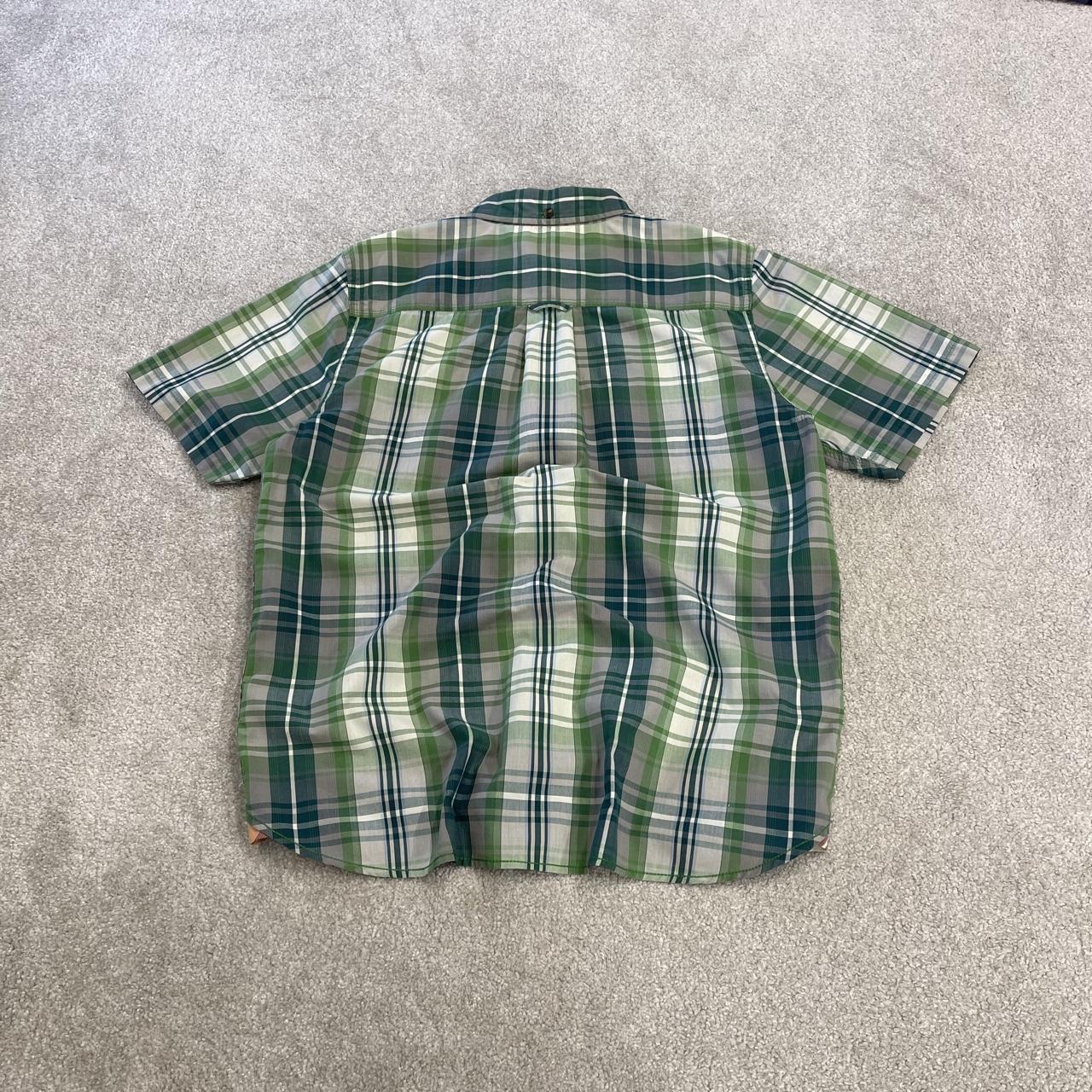North Face checkered short sleeve shirt green TNF festival surf style check shirt button down summer