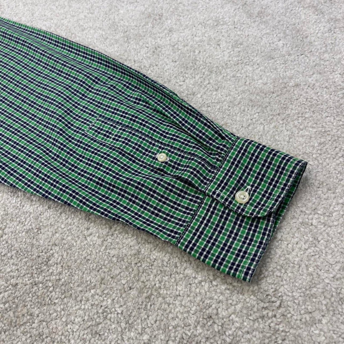 Green checkered Chaps technical shirt XL men's long sleeve button up autumn y2k style