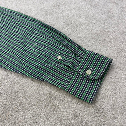Green checkered Chaps technical shirt XL men's long sleeve button up autumn y2k style