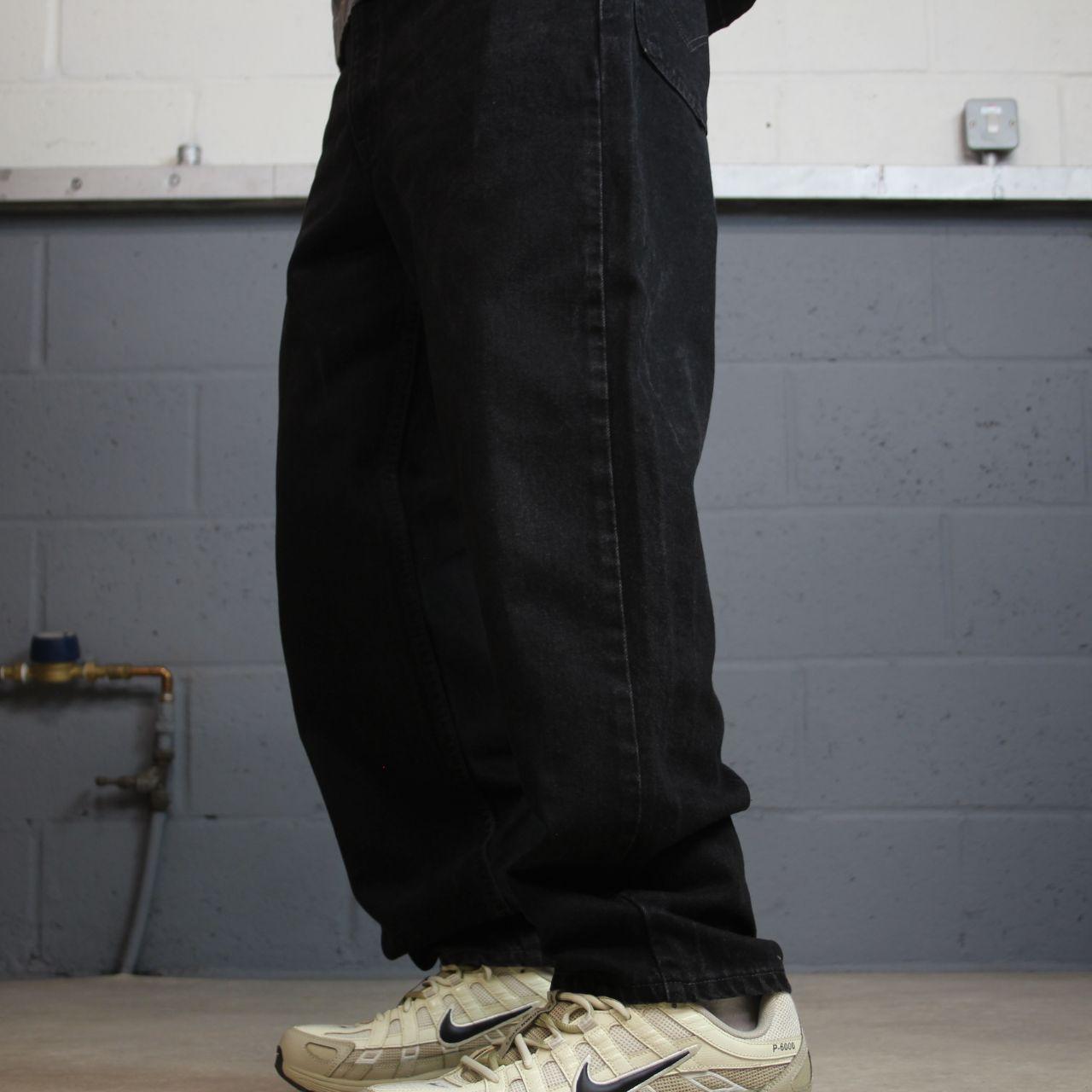 Levi’s 550 relaxed jeans y2k W34L30 black loose straight leg pants red tab logo