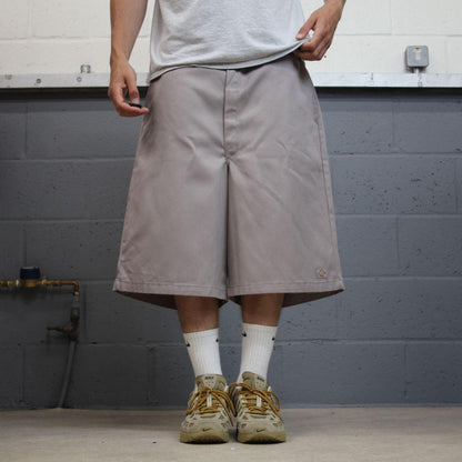 Dickies extra baggy chino shorts carpenter grey Surf style skater shorts long wide leg festival