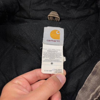 Vintage brown Carhartt hooded active jacket XL canvas bomber