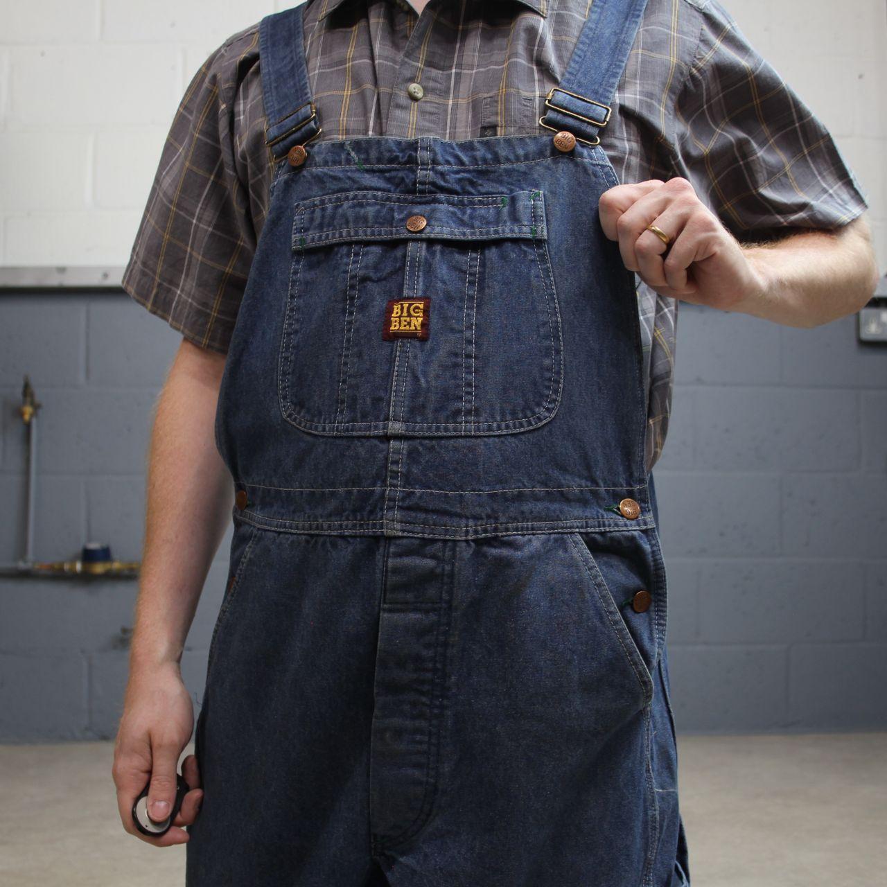 Vintage baggy denim dungarees y2k blue overalls Big Ben workwear bib & brace utility