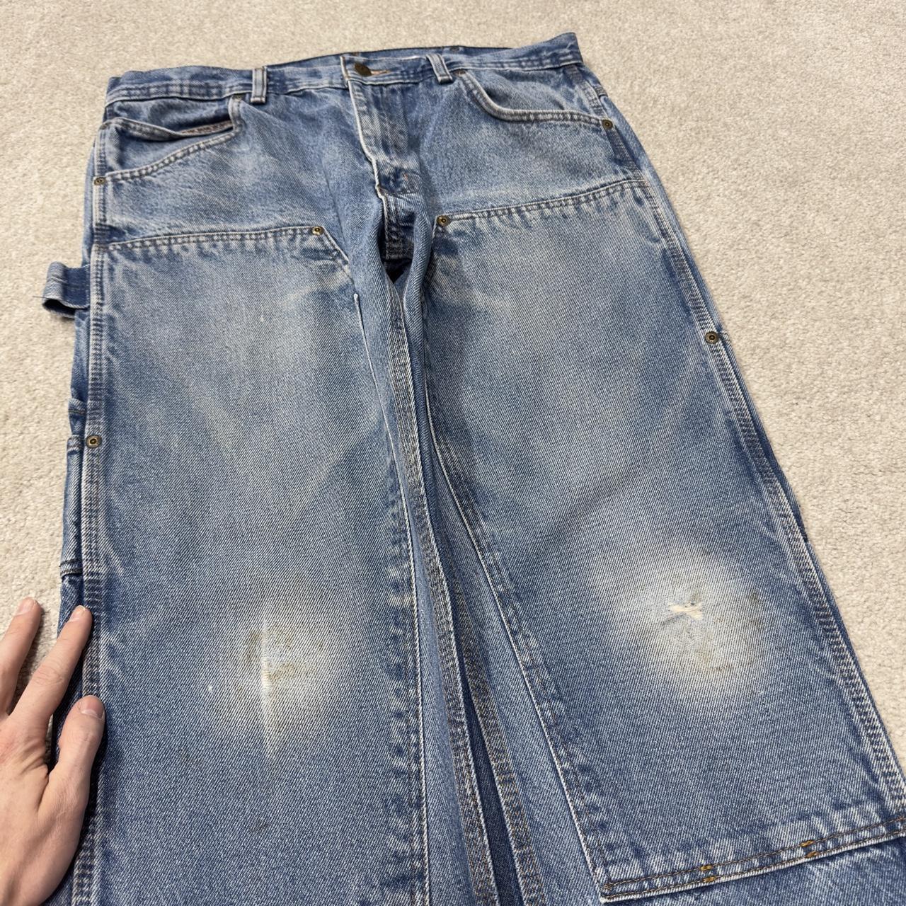 Denim double knee carpenter jeans y2k W34L29 blue Straight leg skater style work cargos