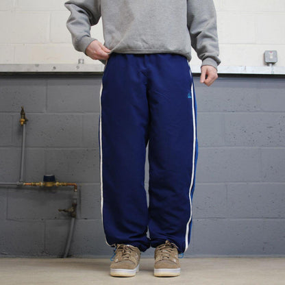 Vintage Y2K Adidas tracksuit bottoms navy Side stripe design mesh lined gym track pants