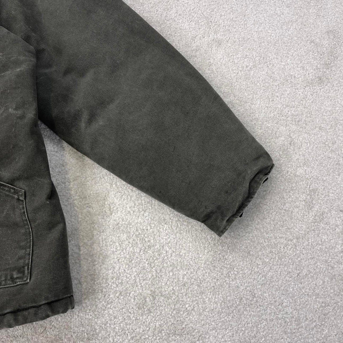 Vintage green Carhartt jacket XL canvas arctic quilt lined chore coat sandstone