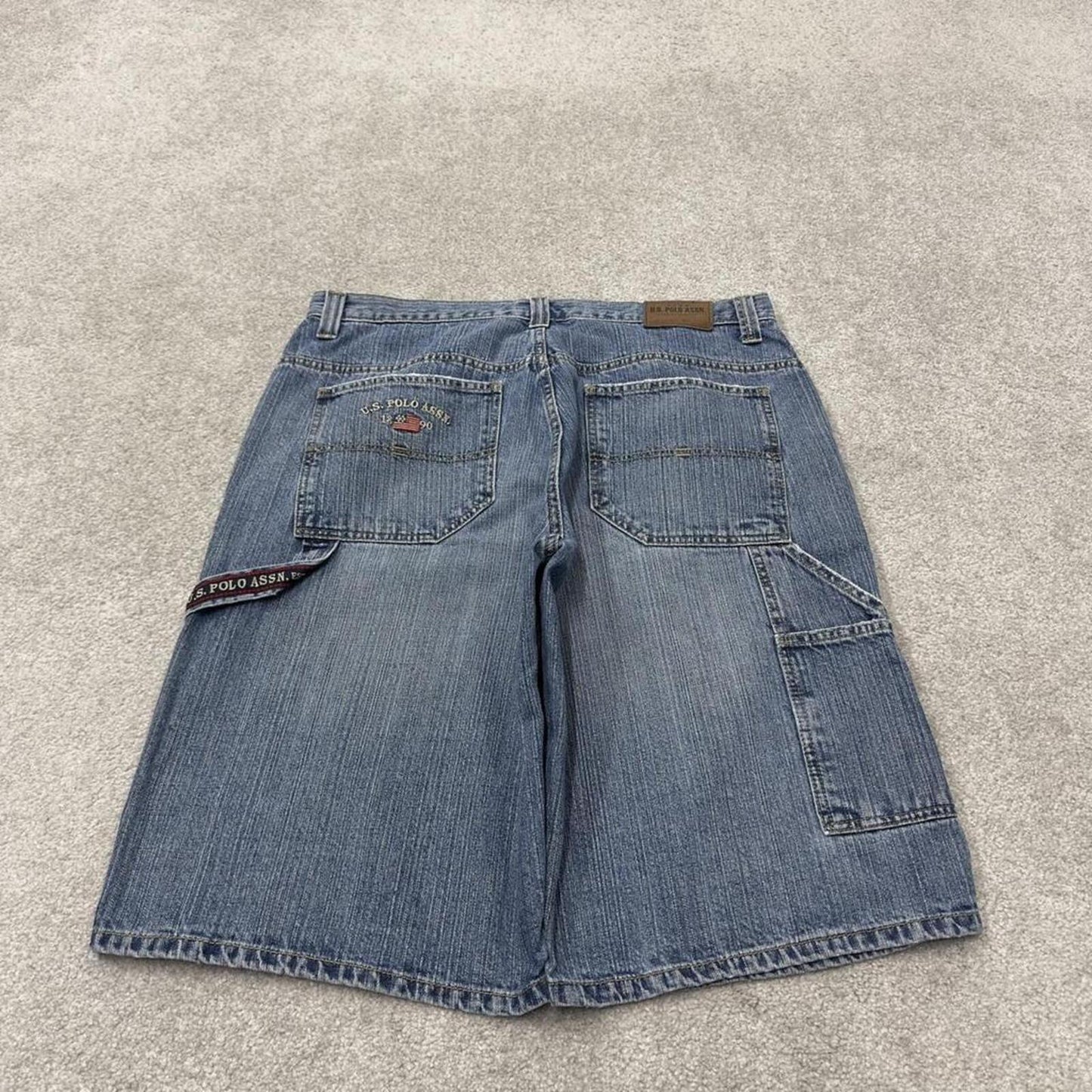 Denim Y2K carpenter shorts baggy blue U.S. POLO ASSN cargo summer festival shorts