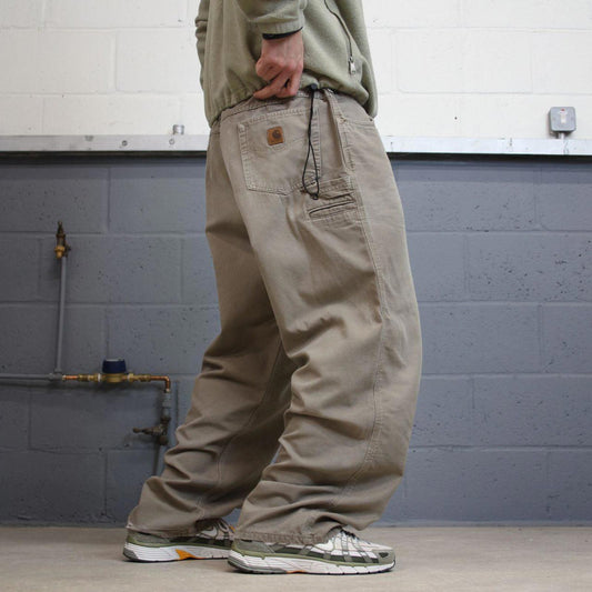 Y2K baggy Carhartt carpenter jeans khaki Loose wide leg skate style cargo work pants