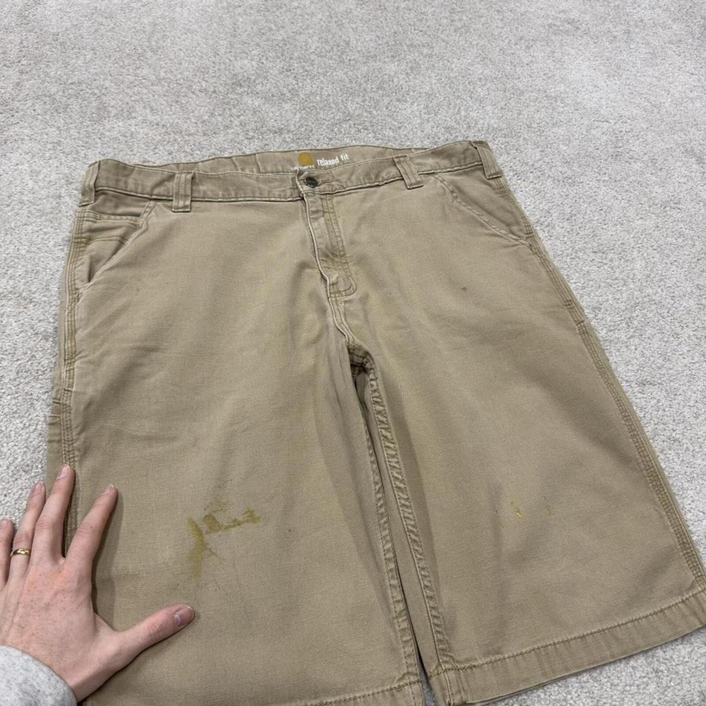Carhartt carpenter shorts khaki Relaxed fit skater style summer work shorts