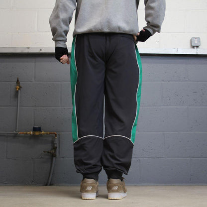 Vintage Y2K Kappa tracksuit bottoms grey green Mesh lined embroidered logo gym loose track pants