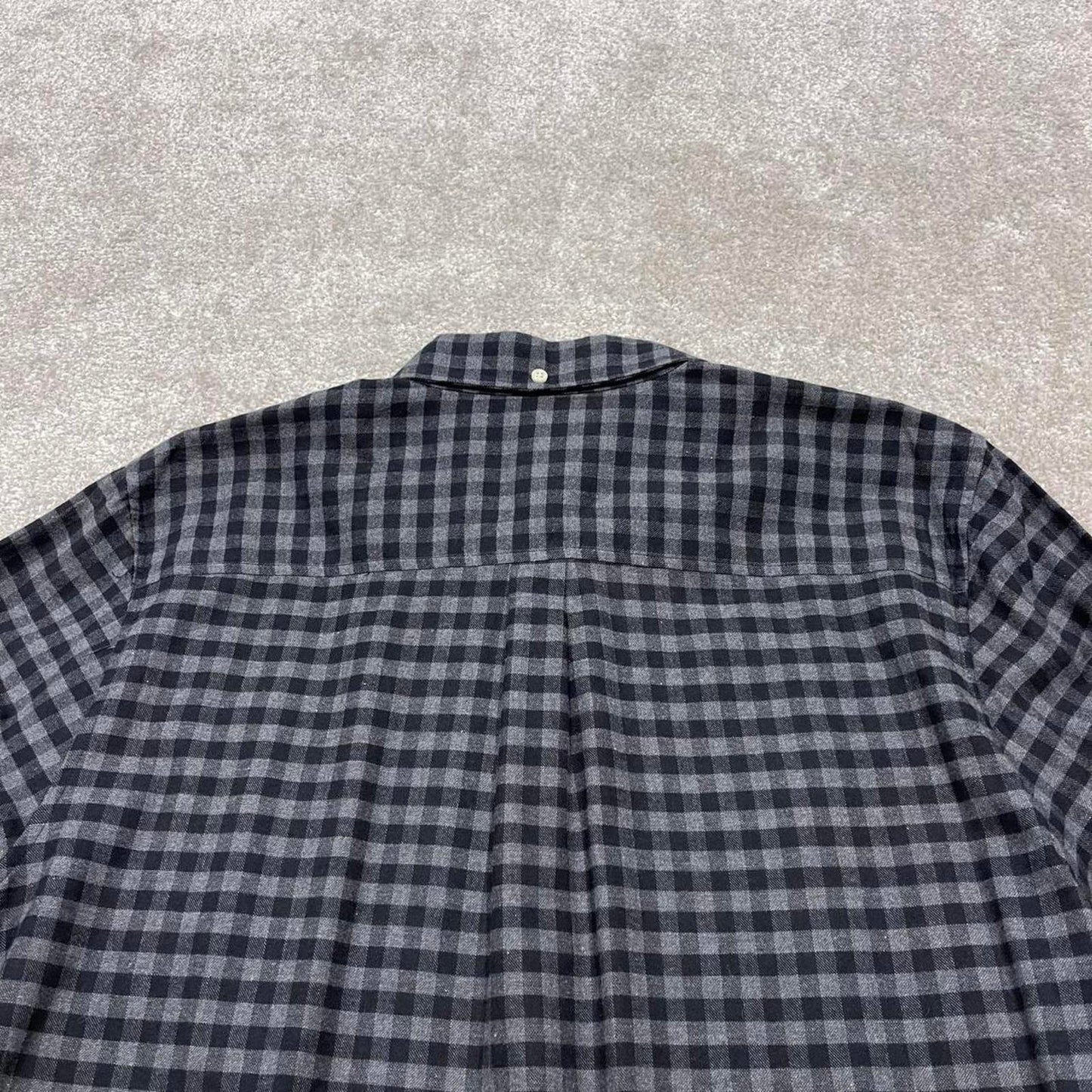 Checkered plaid flannel shirt autumnal XL grey Flint & Tinder men's long sleeve button up y2k style