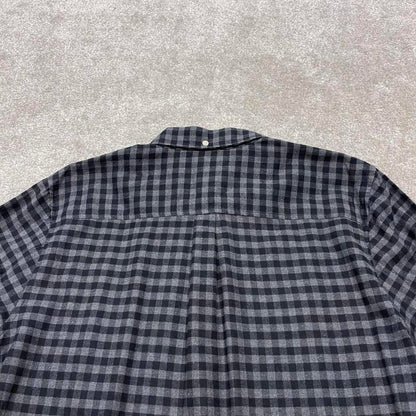 Checkered plaid flannel shirt autumnal XL grey Flint & Tinder men's long sleeve button up y2k style