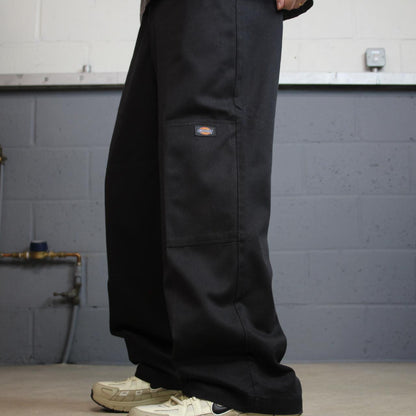 Dickies baggy double knee pants black W32L32 Loose fit wide leg chino skate work trousers