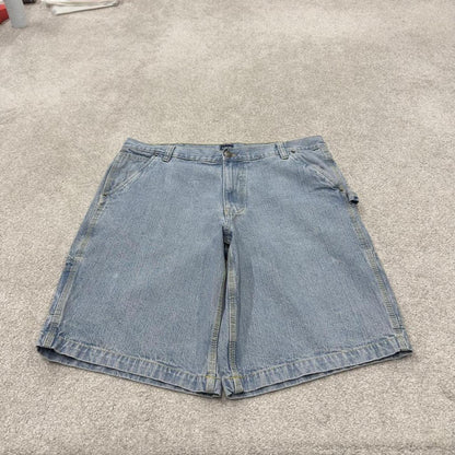 Denim carpenter shorts cargo blue Basic Editions loose leg skater style surf jorts