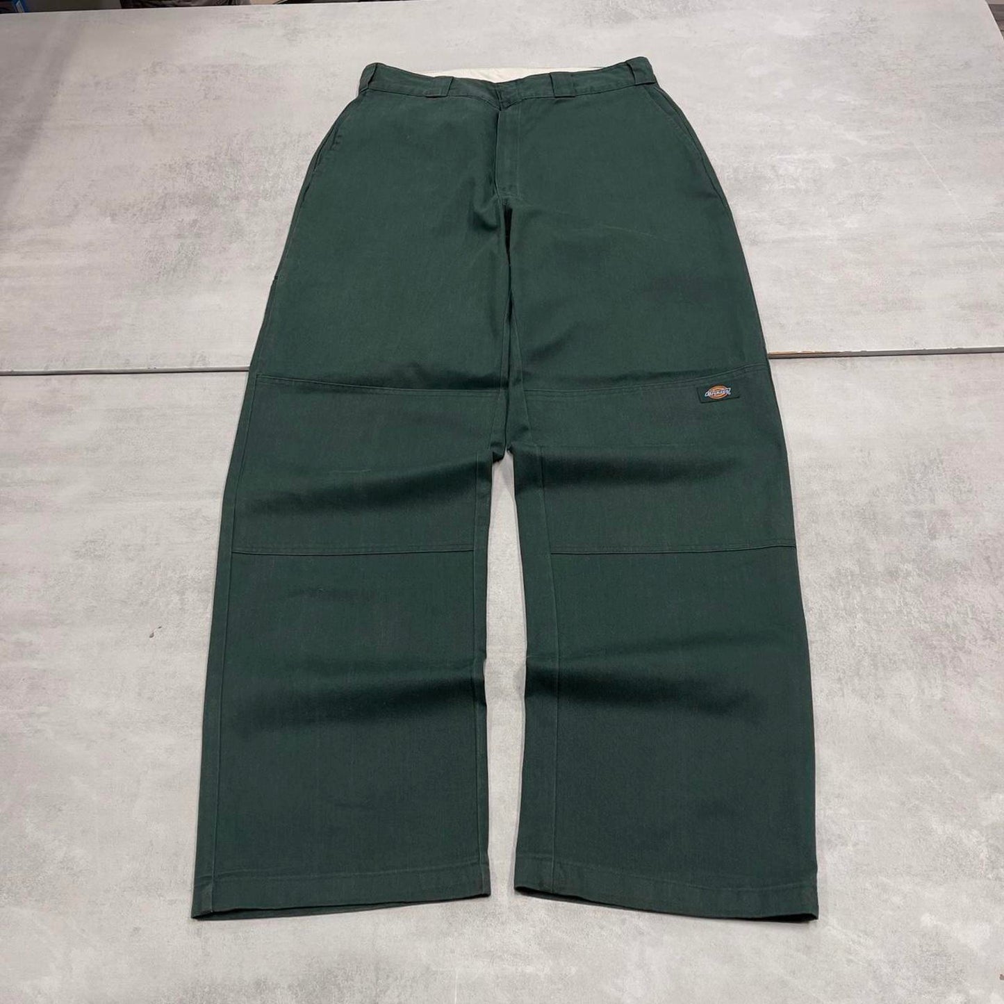 Baggy Dickies double knee carpenter pants W34L34 green 90s skate style loose leg cargos
