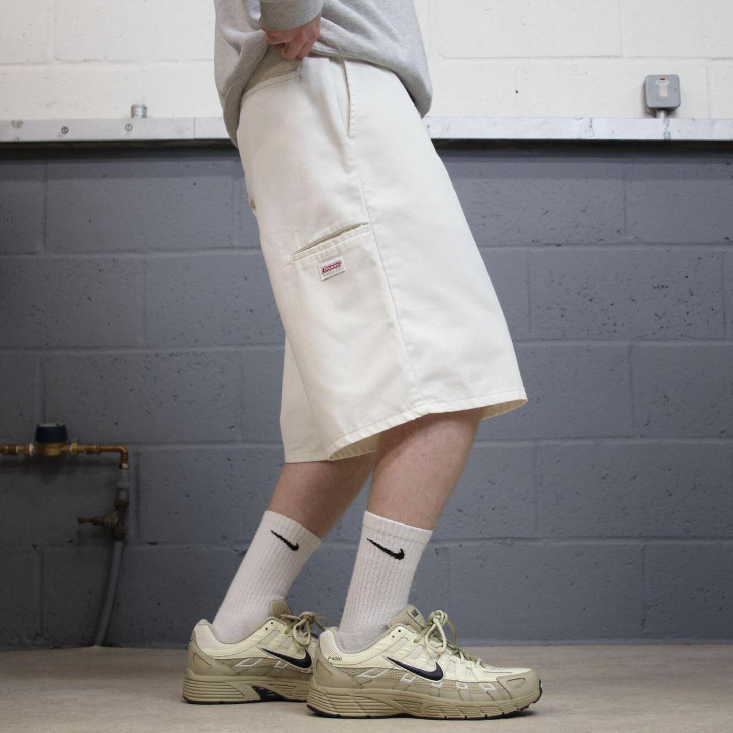 Dickies carpenter shorts long leg white Twill chino skater style shorts loose long leg