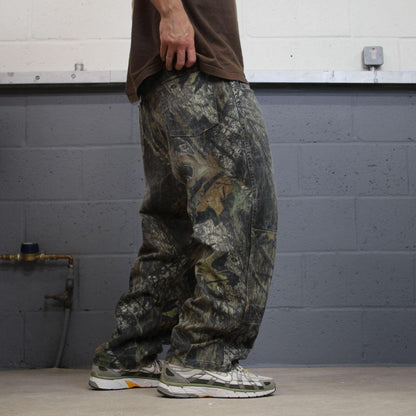 Wrangler camo double knee jeans khaki Loose leg denim tree camouflage hunting pants
