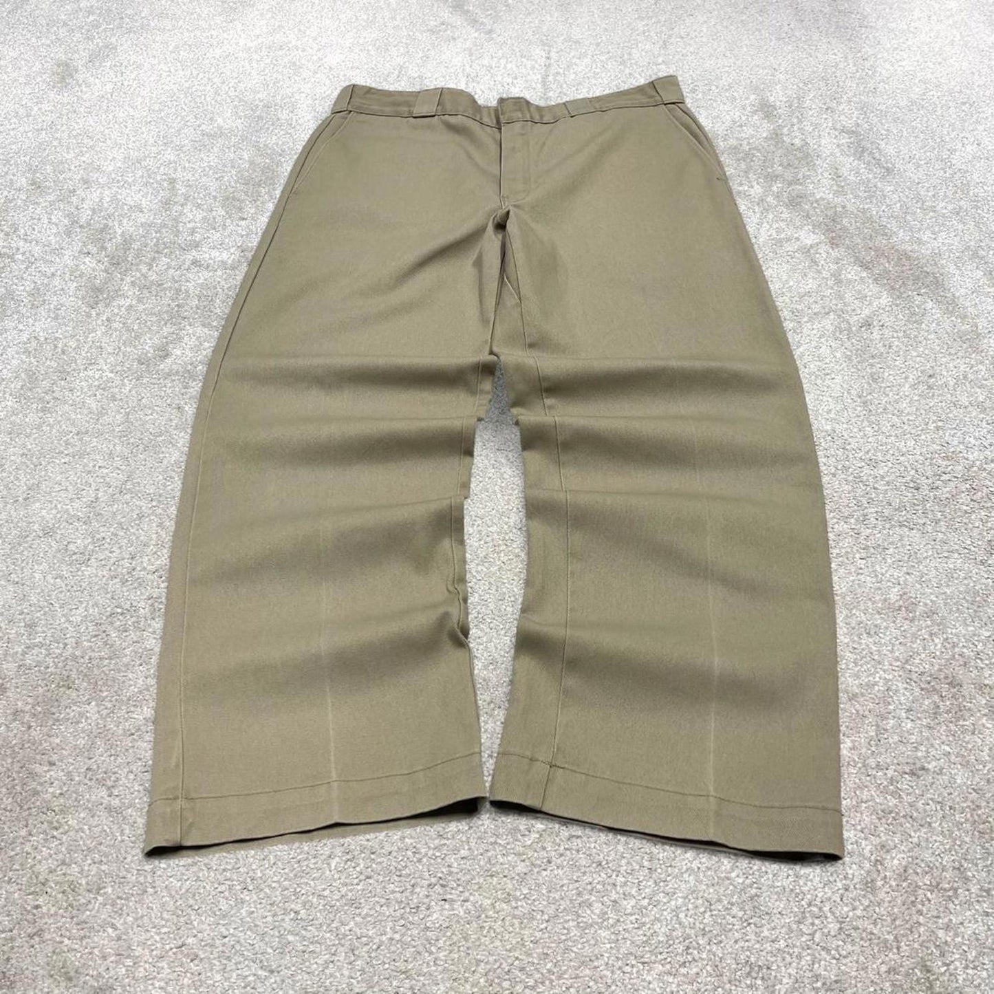 Khaki Dickies pants W36L29 loose twill chino 90s style skater pants work wear trousers autumn