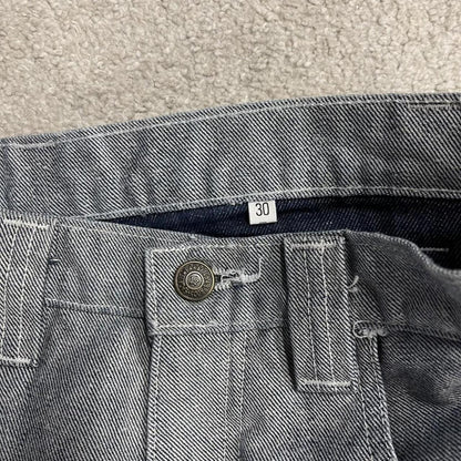 Y2K baggy denim shorts light blue carpenter denim skate surf style cargo shorts Sean John patches