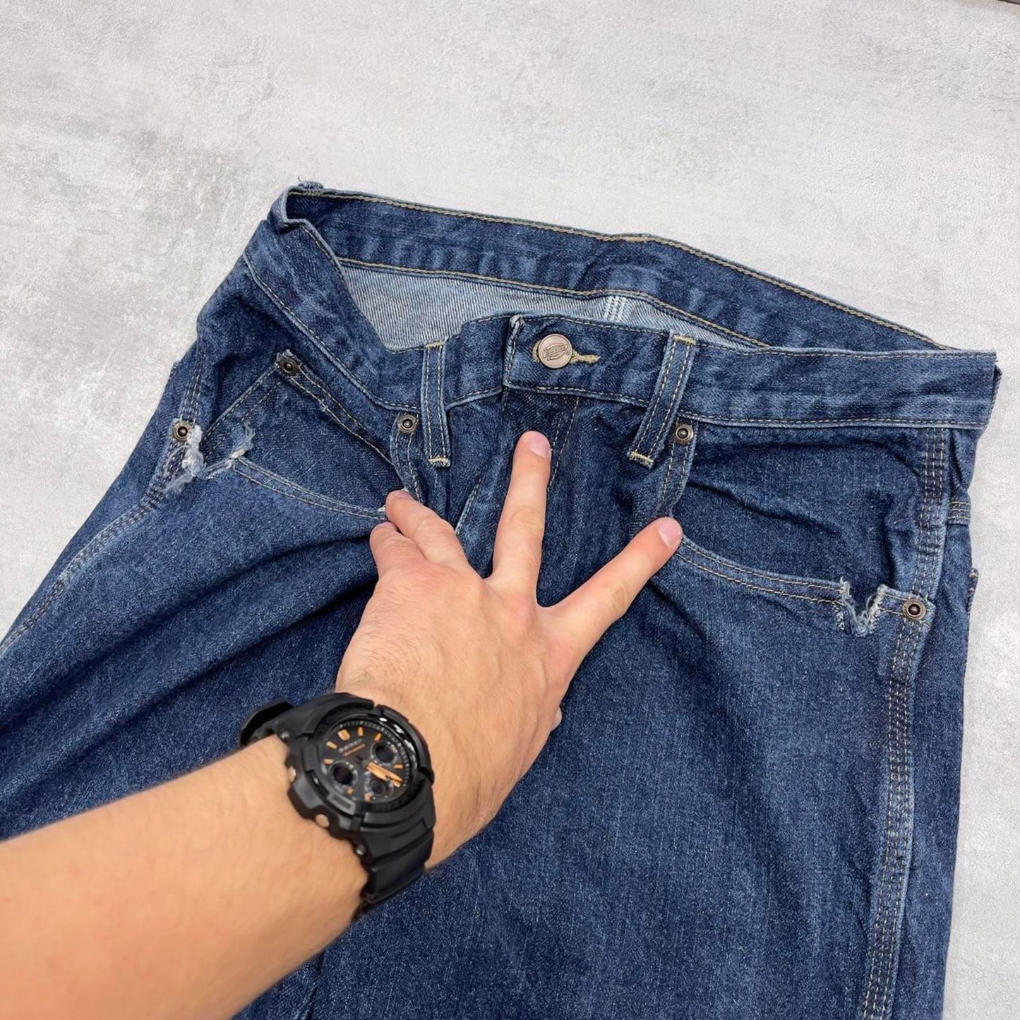 Dickies carpenter jeans W32L30 loose blue denim cargo skater style jeans