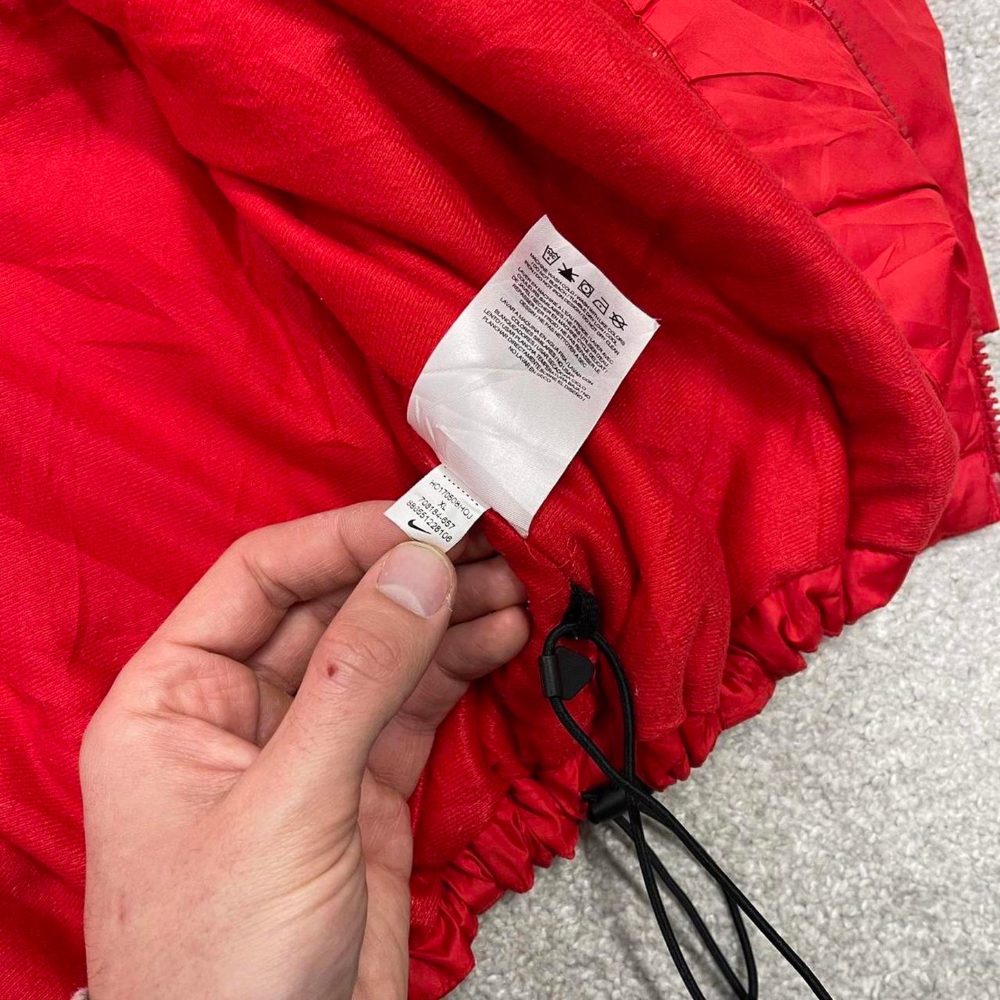 Y2K Nike technical windbreaker jacket red Nike storm fit coat, full zip, logos, hood and pockets