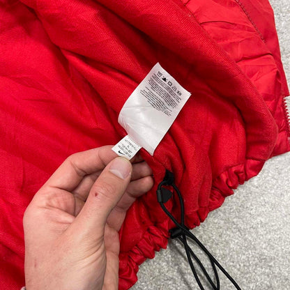 Y2K Nike technical windbreaker jacket red Nike storm fit coat, full zip, logos, hood and pockets