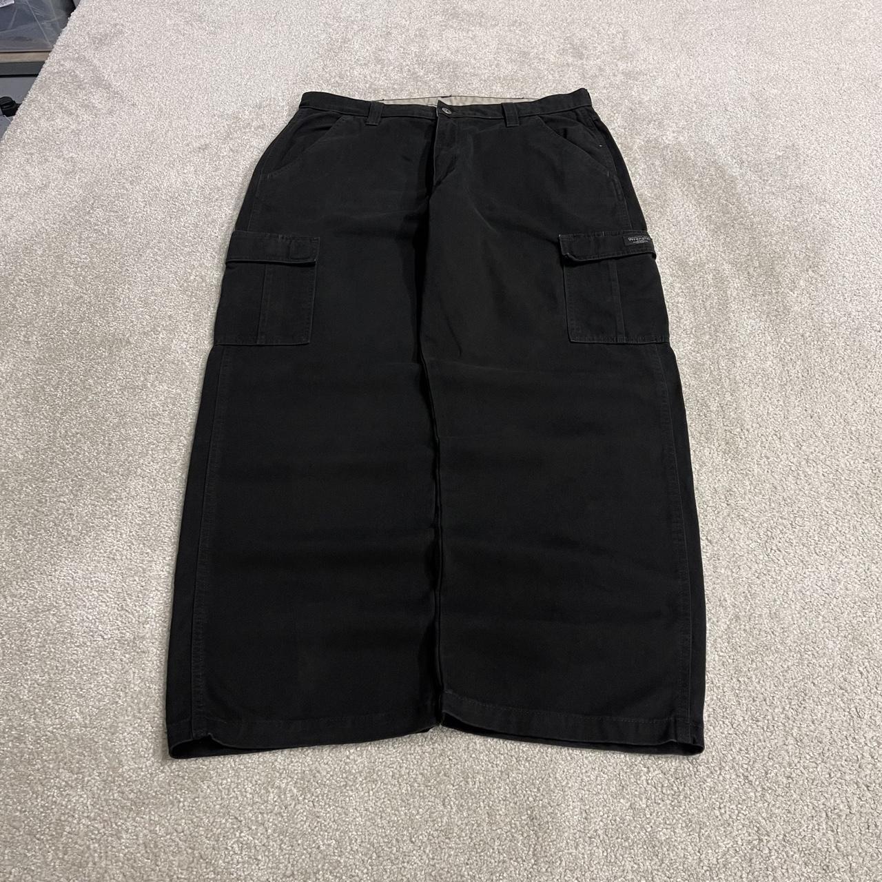 Wrangler baggy cargo pants y2k black W36L32 wide leg Loose fit 100% cotton skater work pants