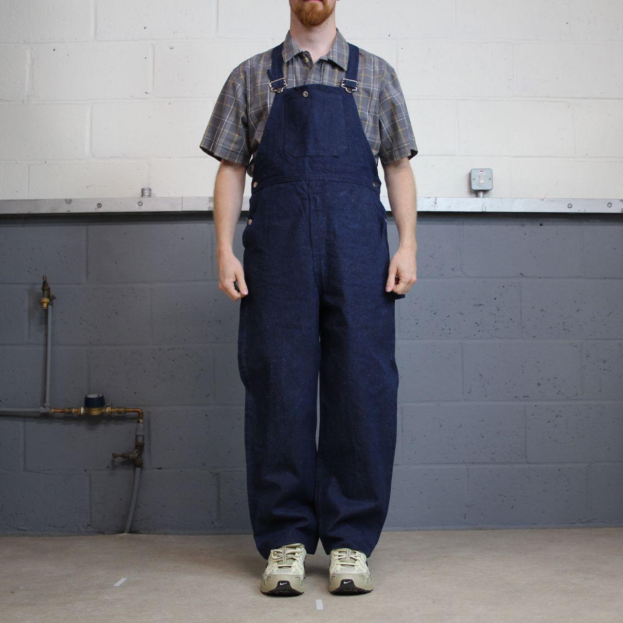 Vintage dungarees 00s denim overalls blue W36