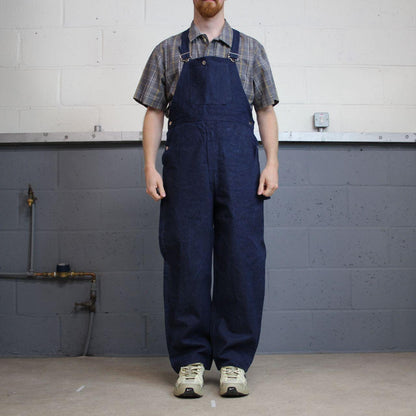 Vintage dungarees 00s denim overalls blue W36