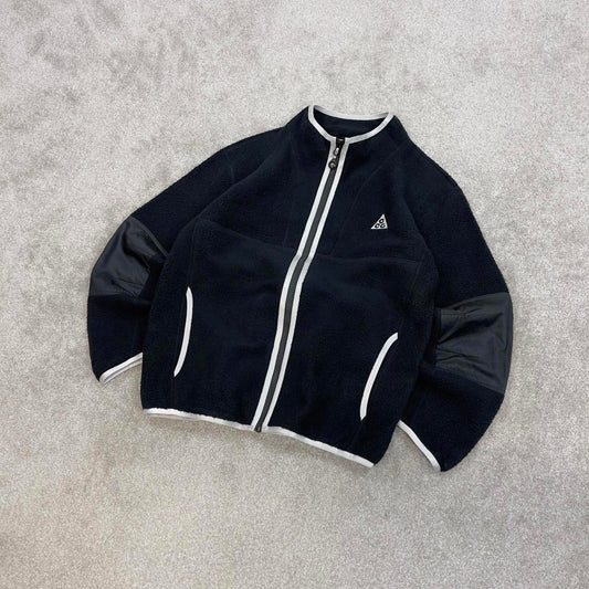 Black Nike ACG full zip technical fleece youth XL embroidered ACG logo autumn y2k style