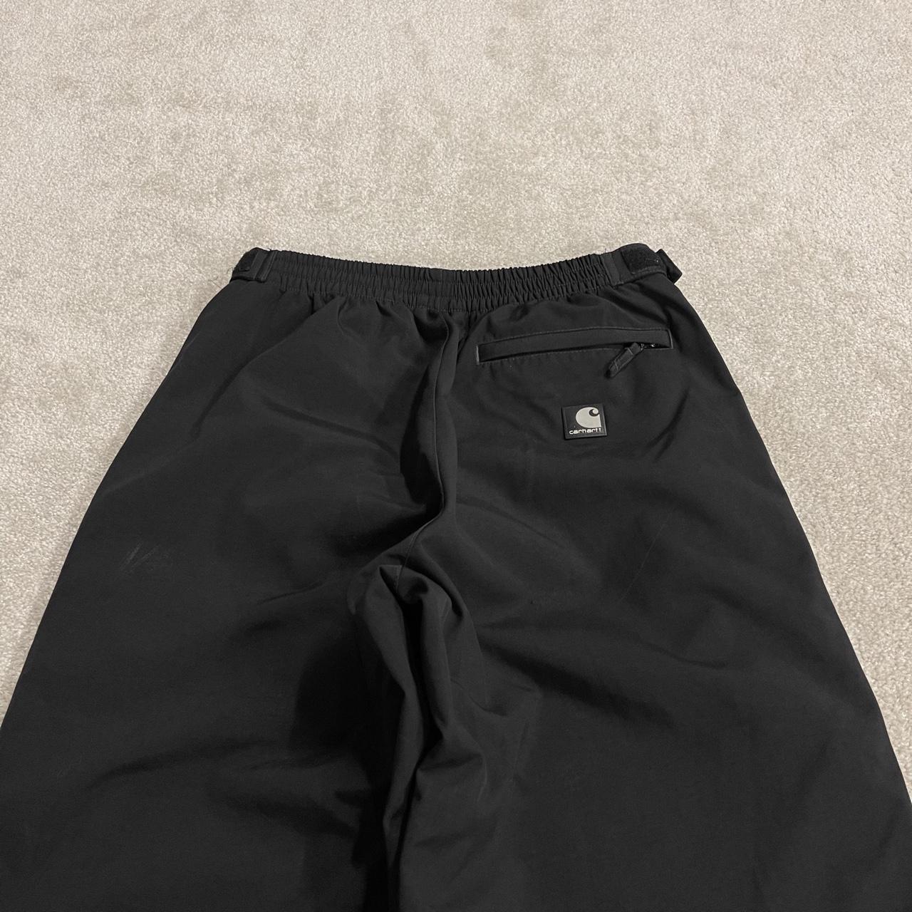 Carhartt baggy waterproof bottoms black Wide leg mesh lined waterproof technical trousers