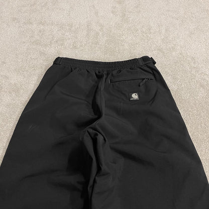 Carhartt baggy waterproof bottoms black Wide leg mesh lined waterproof technical trousers