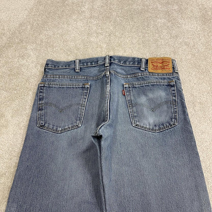 Y2K Levi’s 517 bootcut jeans blue denim Loose bootcut pants with red tab logo