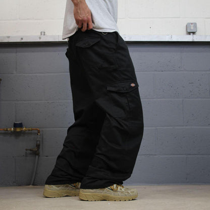 Dickies baggy pleated cargo pants double knee black Loose fit  carpenter style skater work pants