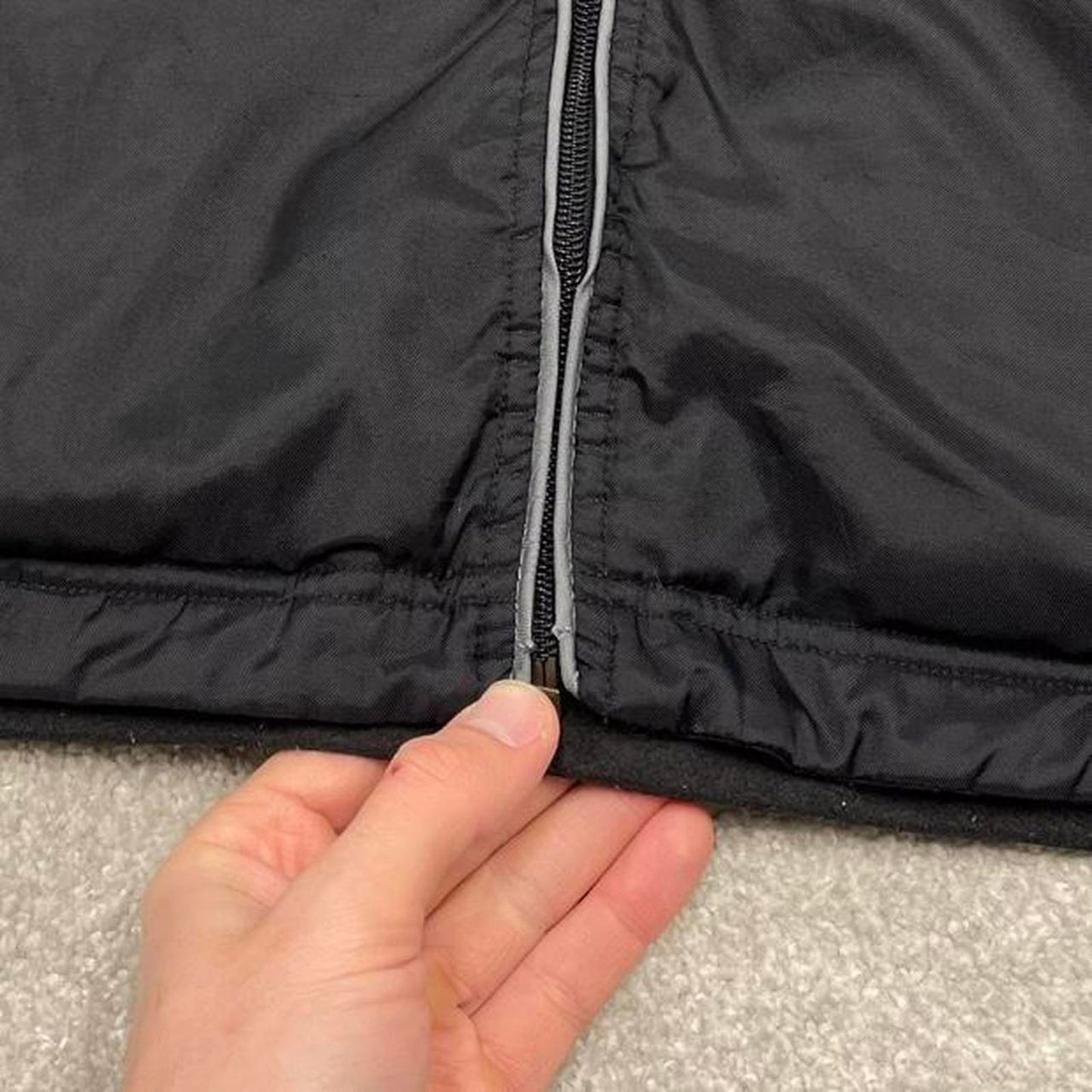 Vintage y2k Nike technical reversible windbreaker jacket black Fleece embroidered swoosh hooded coat