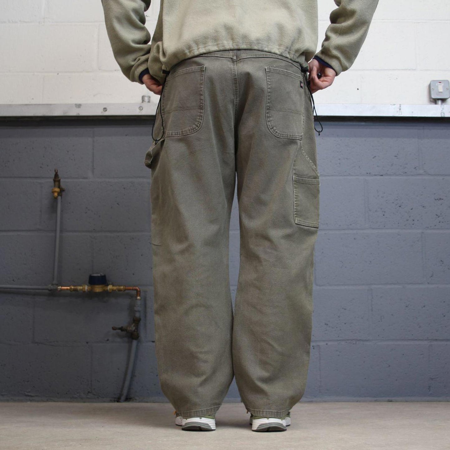 Dickies carpenter skater jeans W40L29 90s skate style green thick canvas cargos