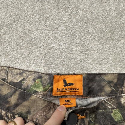 Field & stream mossy oak camo cargo pants medium khaki straight camouflage hunting utility trousers
