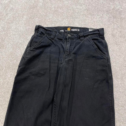 Y2K vintage carhartt carpenter pants black Relaxed fit canvasy skate style workwear cargo pants
