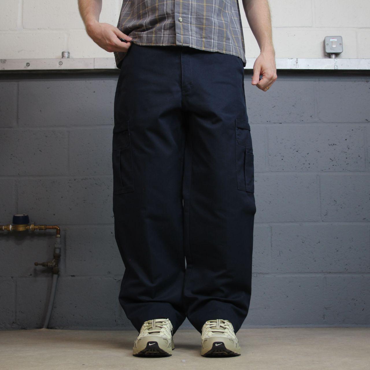Dickies baggy cargo pants y2k navy W34L30 wide leg Loose fit skater surf pants