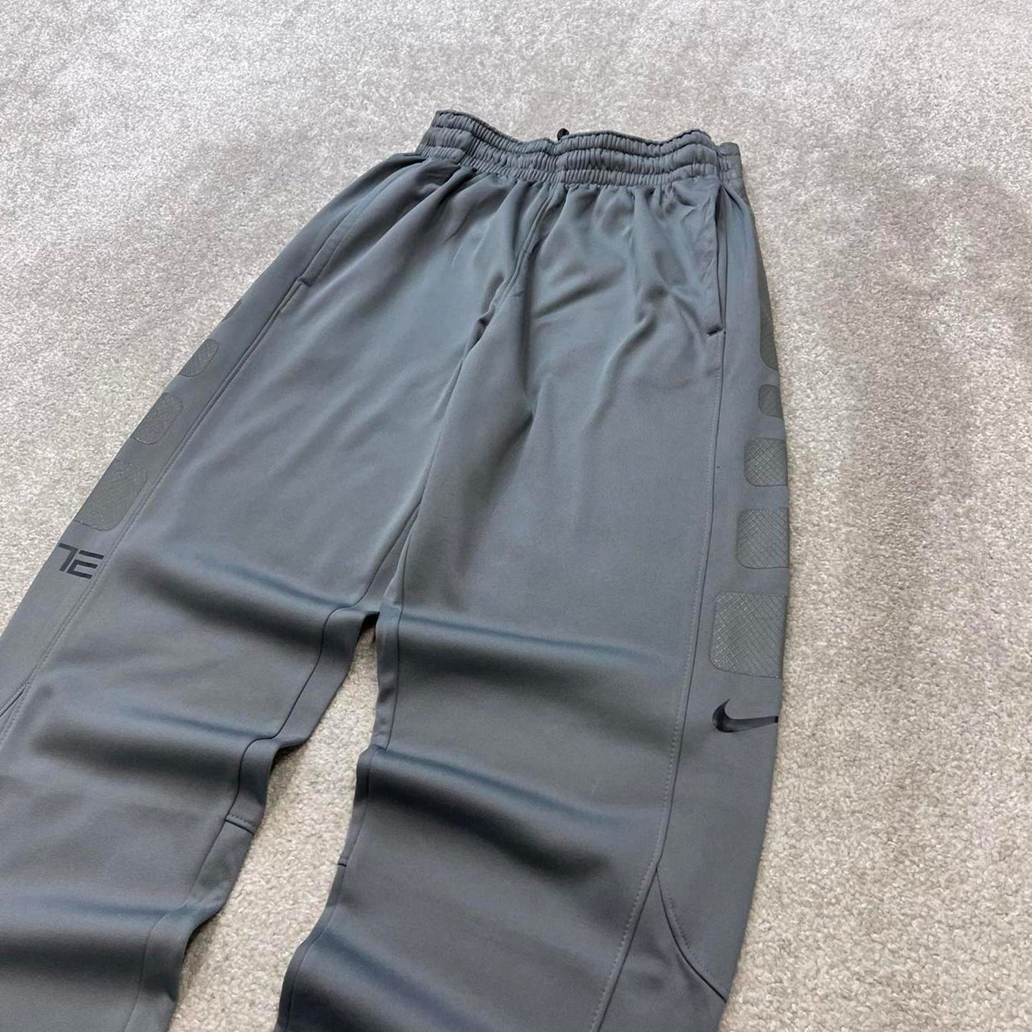 Grey loose Nike joggers Small y2k style Dri-Fit sweatpants Swoosh logo track pants