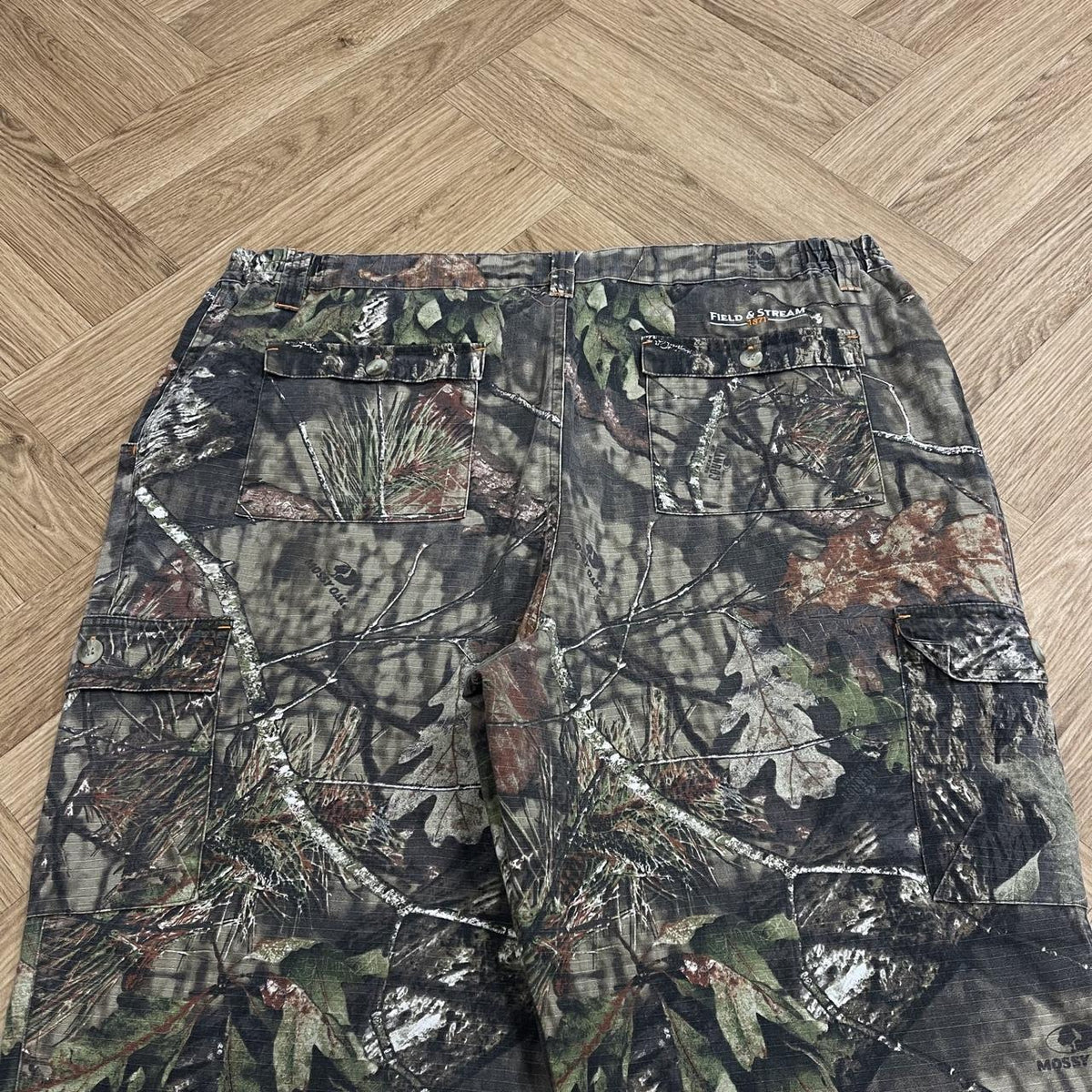 Mossy Oak baggy camo cargo pants Field & Stream camouflage utility combat trousers