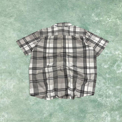 Columbia checkered short sleeve shirt grey Festival style button down summer shirt
