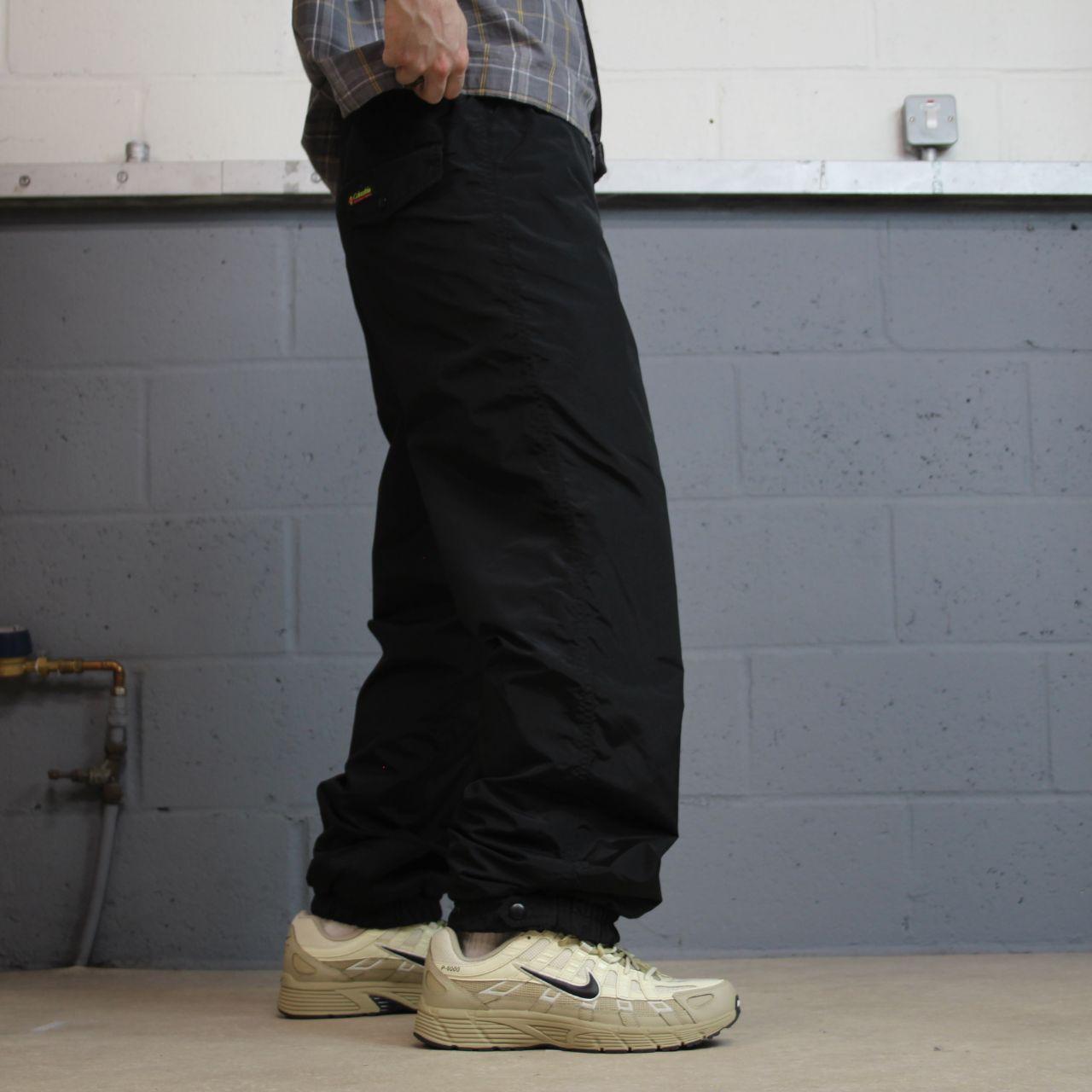 Columbia y2k hiking utility tech pants black medium Waterproof loose outdoors pants
