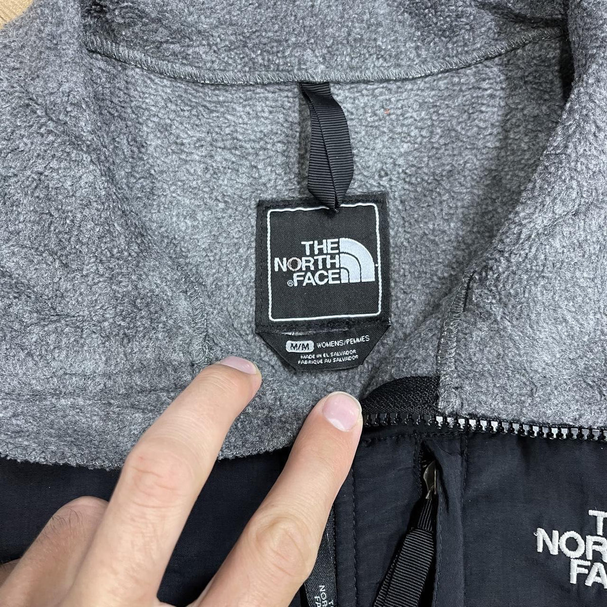 Y2K North Face Denali fleece Women's TNF full zip grey black paneled autumn technical Polartec