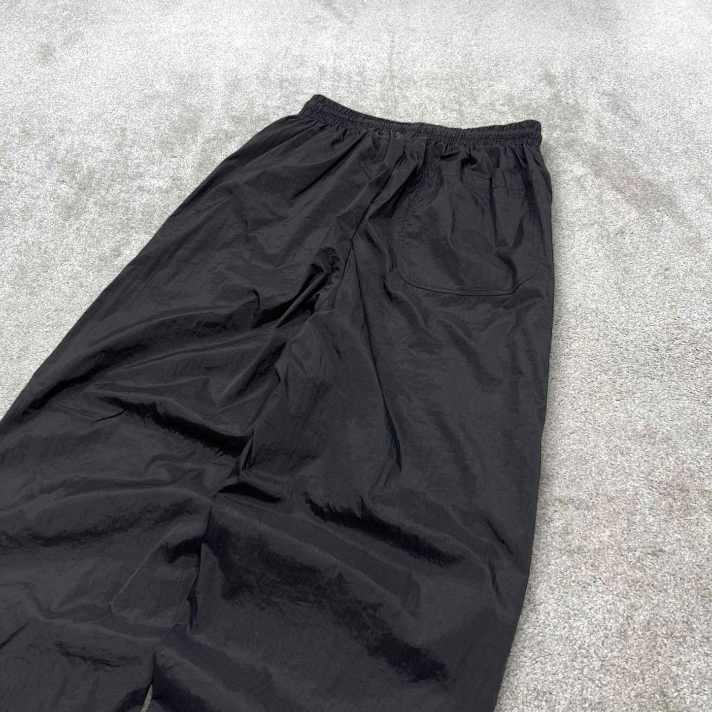 Vintage y2k FILA tracksuit bottoms black Loose floaty leg embroidered track pants ankle zips
